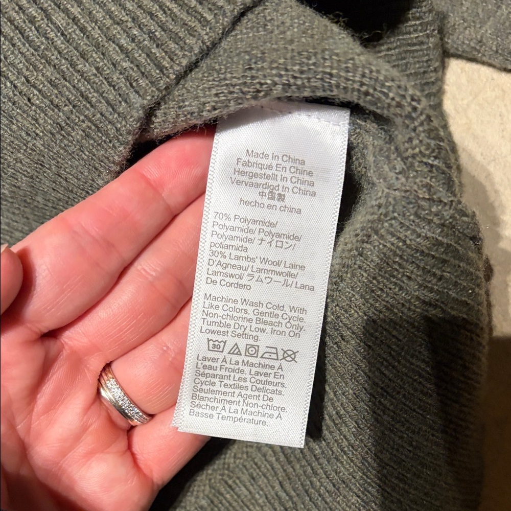 J.Crew Forest Green Hoodie Sweater Large - Picture 3 of 3